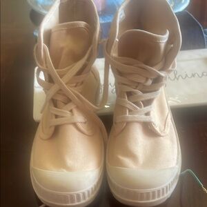 Self Esteem Tan Sneakers with Lace-Up Design and Padded Ankle